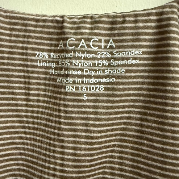 Acacia Swimwear Brown and White Striped Fabric - Picture 3 of 4